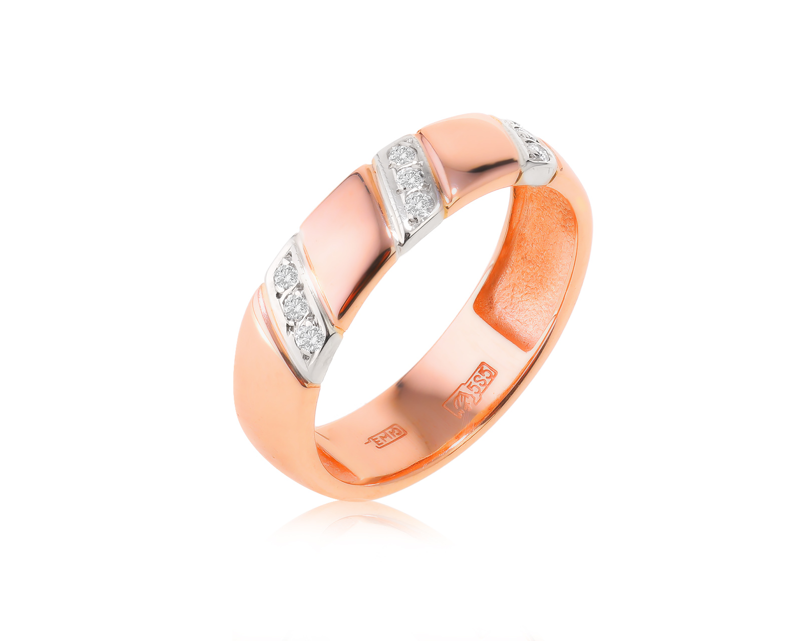 Золотое кольцо с бриллиантами 0.10ct 060723/1