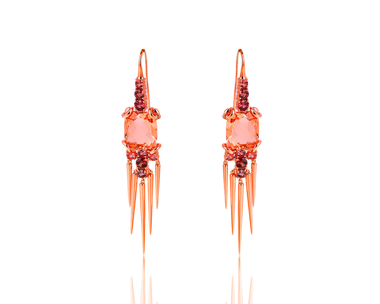 Оригинальные золотые серьги с морганитами Gucci Horsebit Cocktail 270519/4