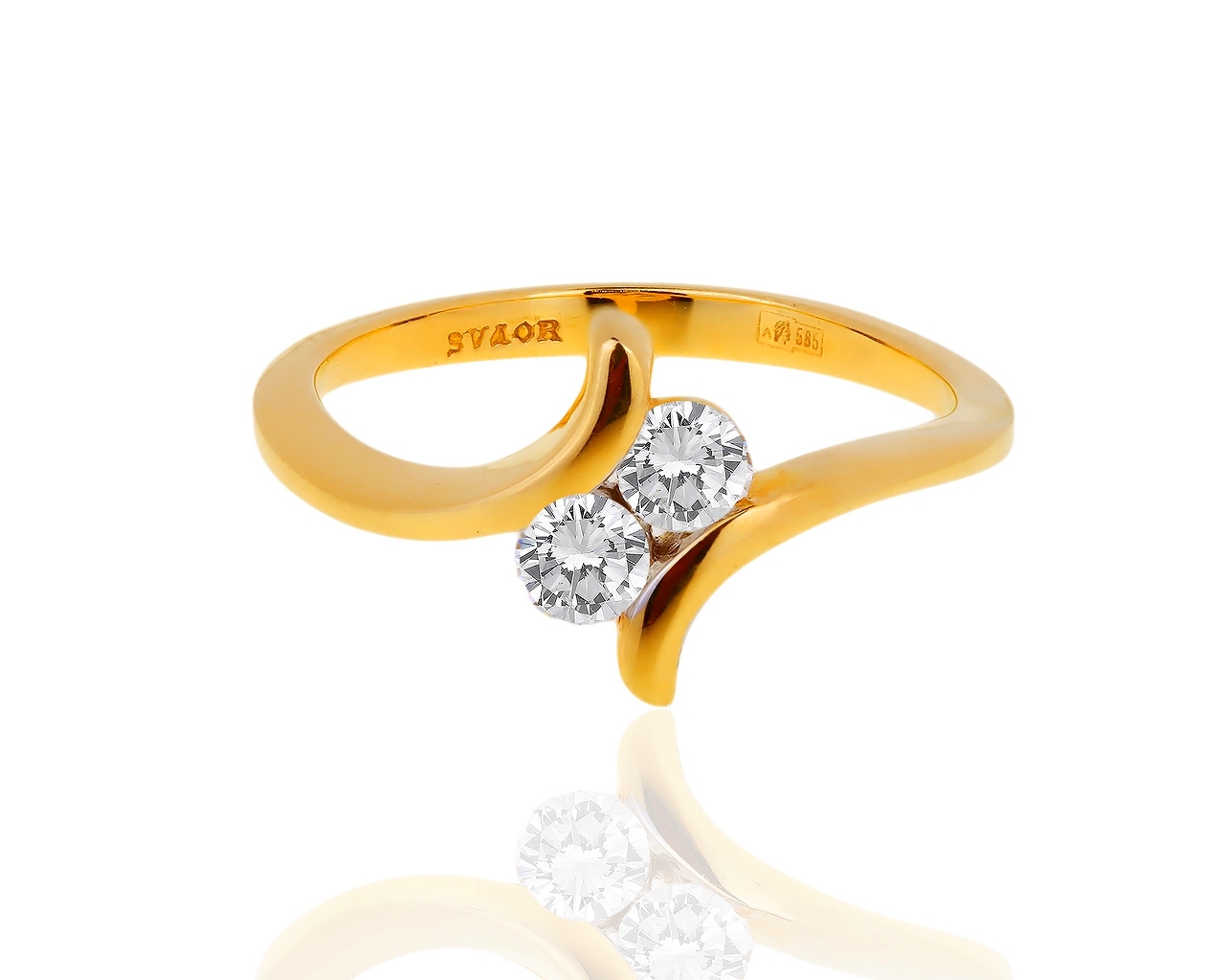 Золотое кольцо с бриллиантами 0.36ct 190217/23