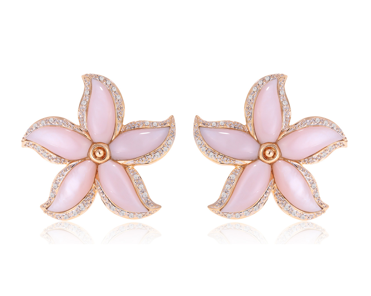 Притягательные золотые серьги с перламутром 151120/6