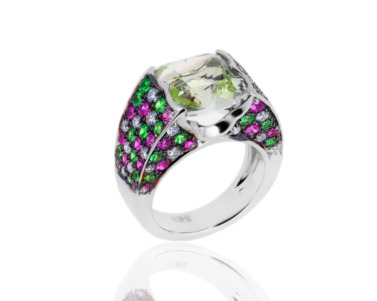 Оригинальное золотое кольцо с празиолитом 5.07ct Mauboussin 241219/9 Оригинальное золотое кольцо с празиолитом 5.07ct Mauboussin 241219/9