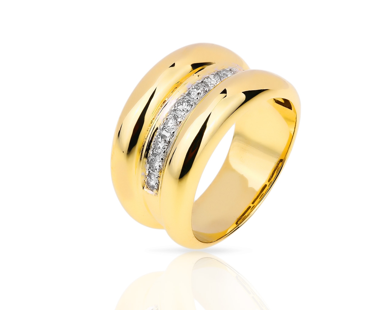 Престижное золотое кольцо с бриллиантами 0.35ct