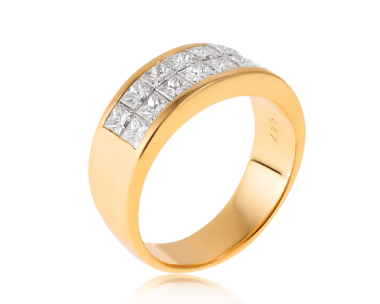 Стильное золотое кольцо с бриллиантами 1.01ct 181020/1