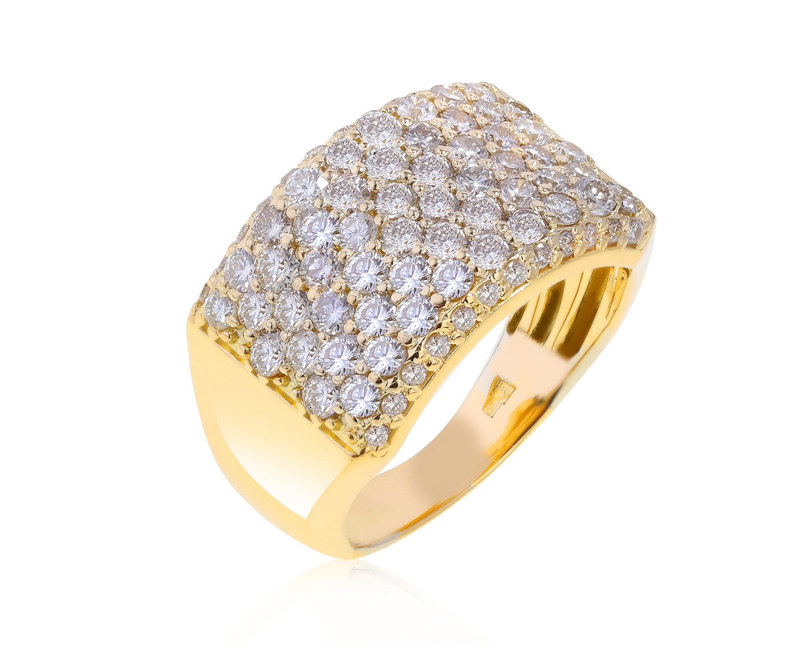 Прекрасное золотое кольцо с бриллиантами 1.92ct