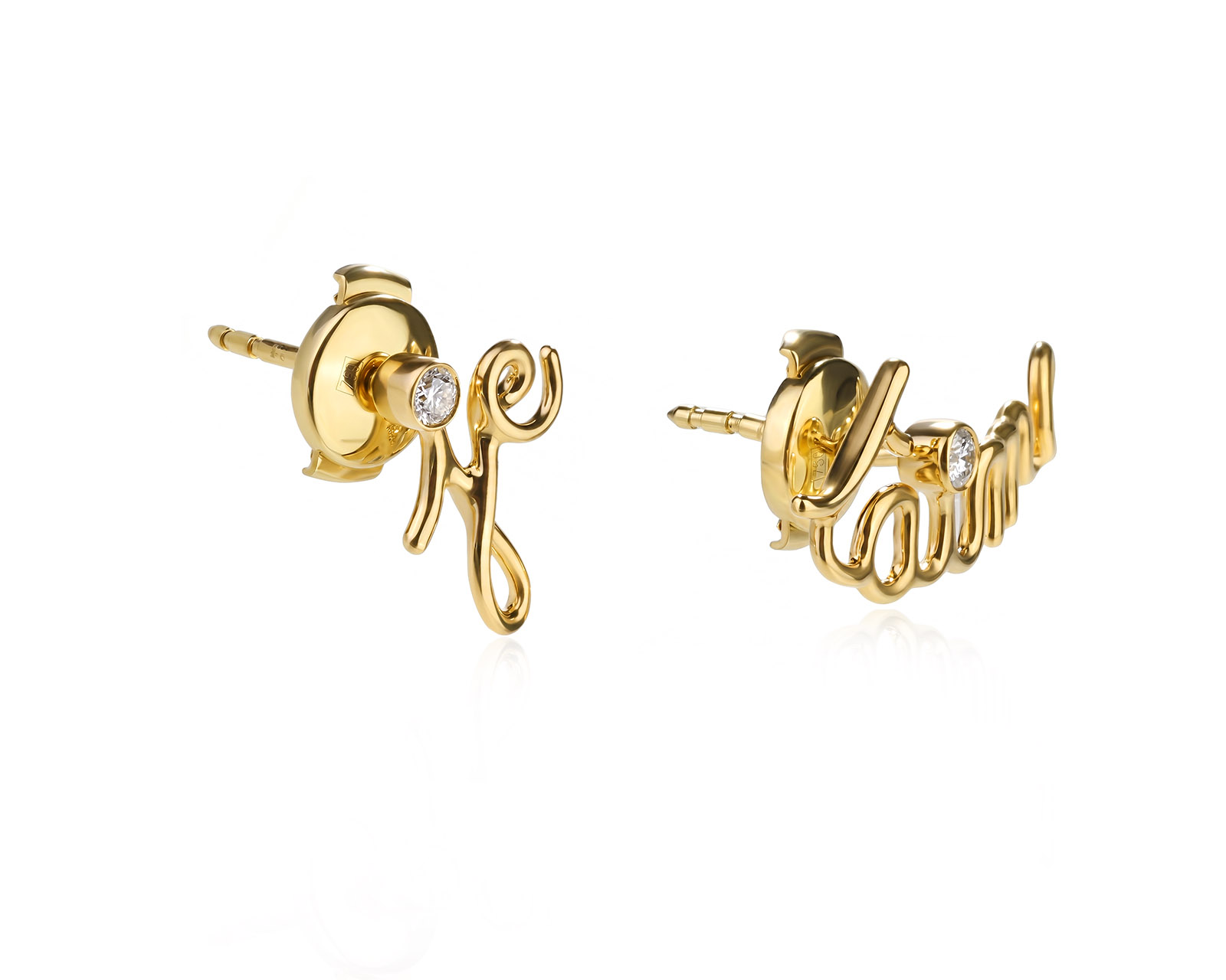 Оригинальные золотые серьги с бриллиантами 0.06ct Dior Dioramour