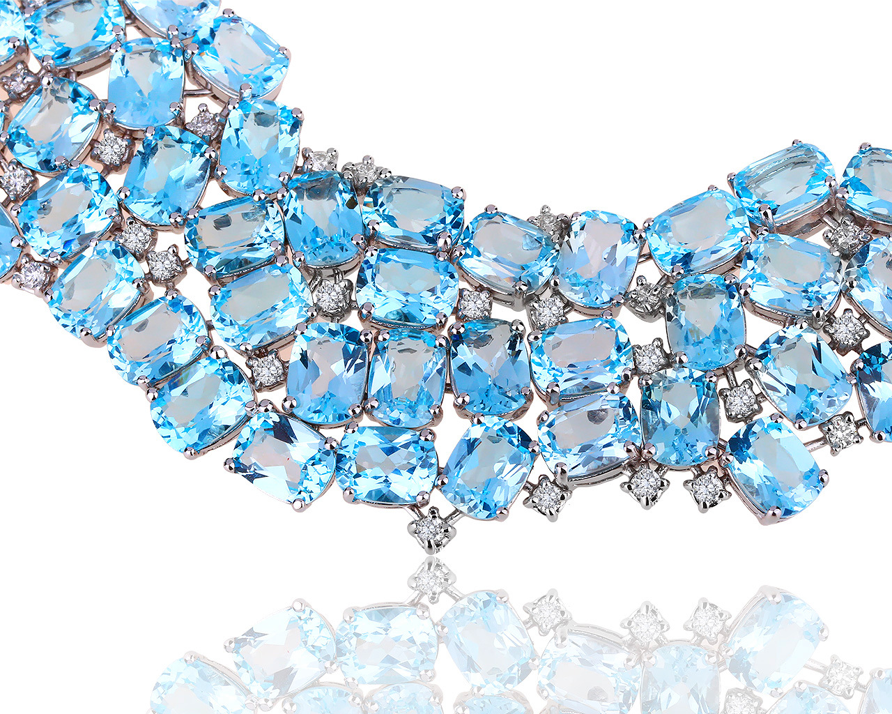 Оригинальное золотое колье с топазами 88.60ct Antonini 021019/17