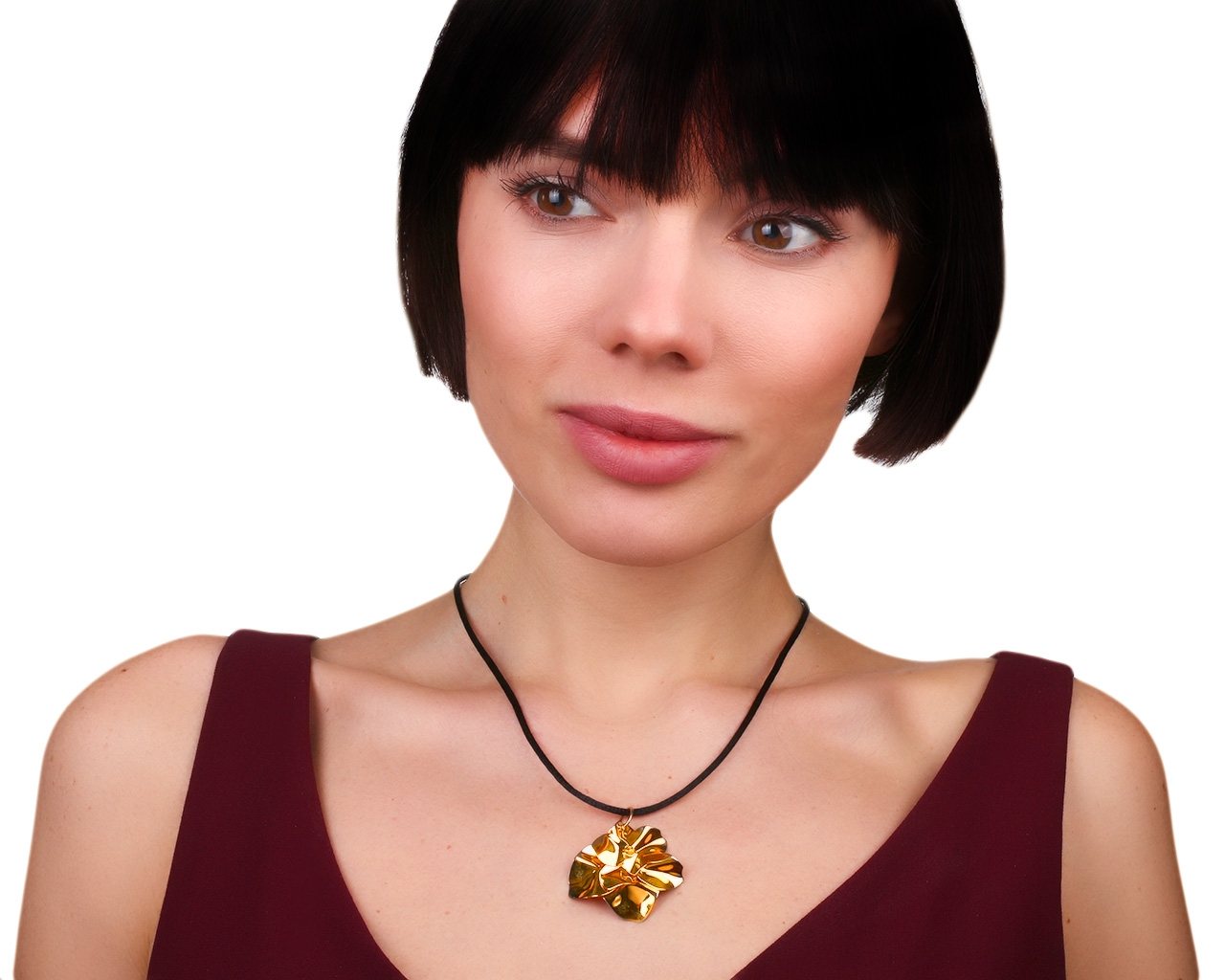 Прекрасная золотая подвеска на шнурке H.Stern