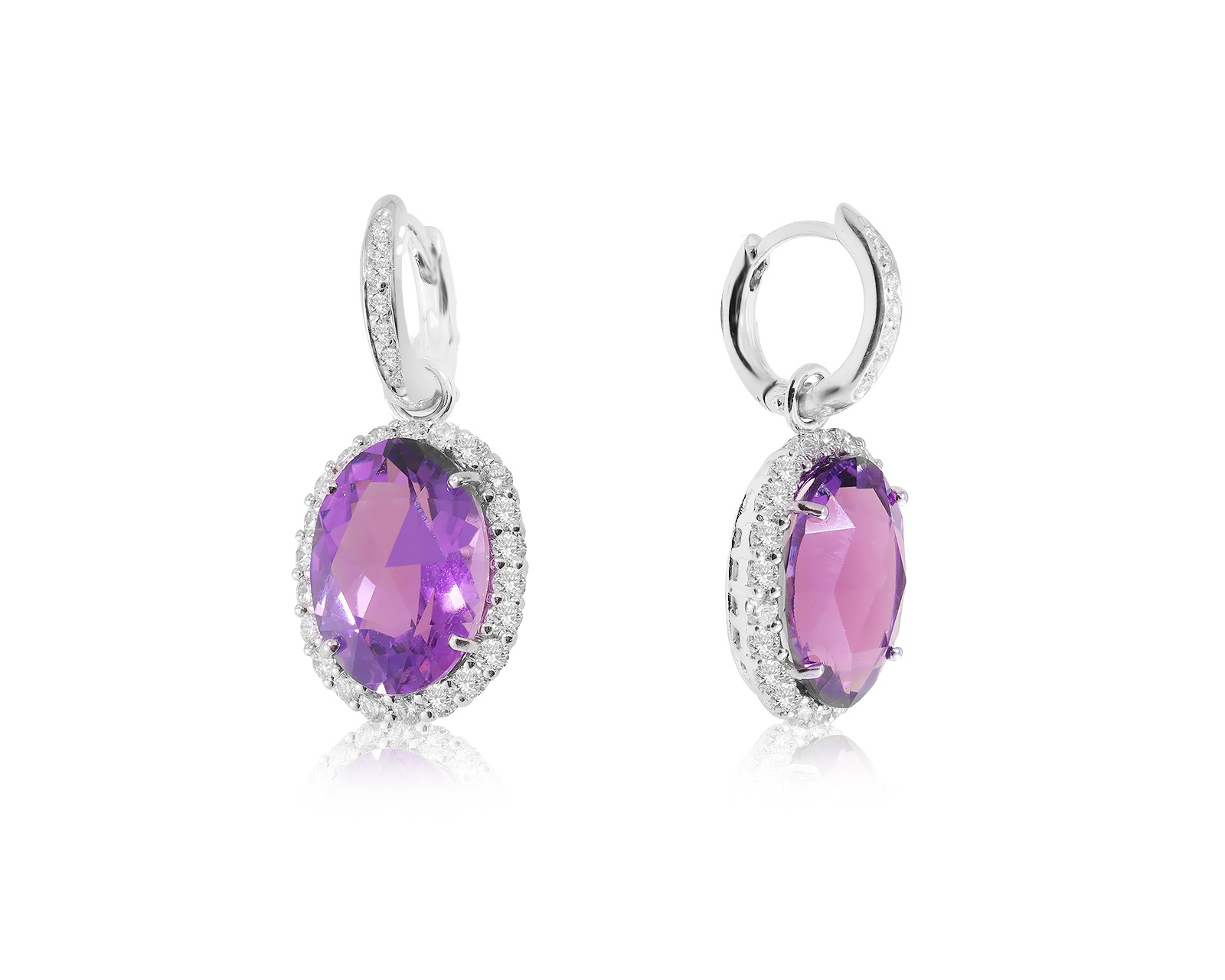 Оригинальные золотые серьги с аметистами 10.90ct Leo Pizzo 150124/8