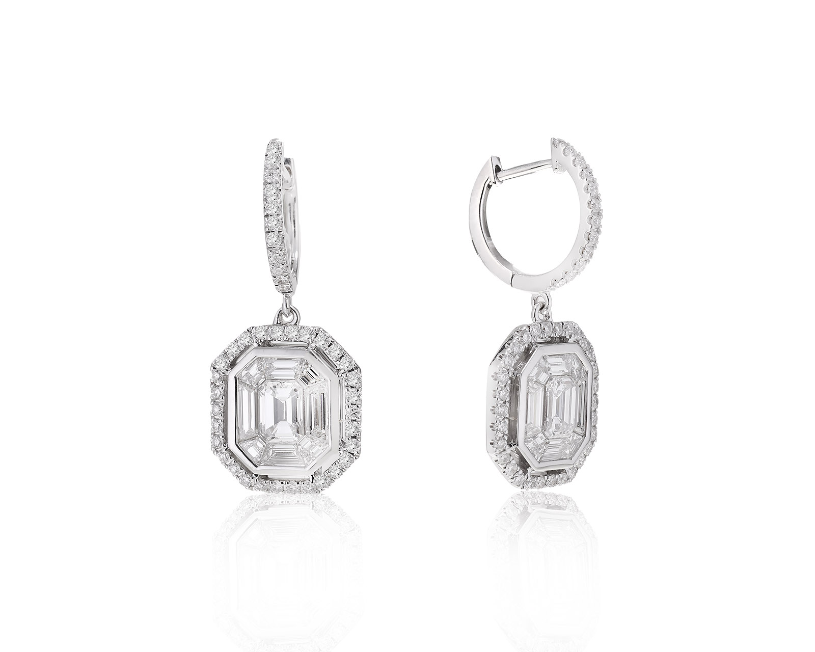 Завораживающие золотые серьги с бриллиантами 2.30ct 260922/14