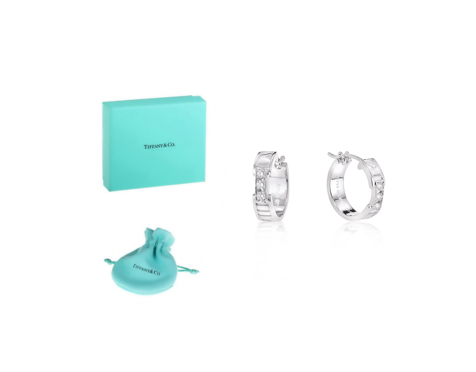 Оригинальные золотые серьги Tiffany&Co Atlas