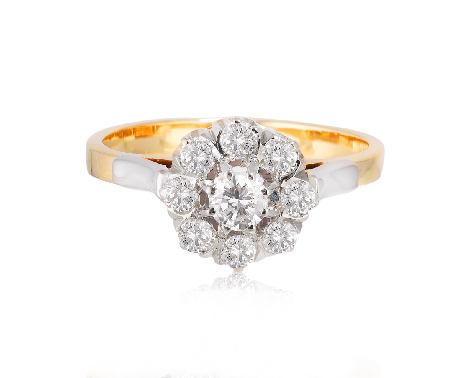 Золотое кольцо с бриллиантами 0.72ct СССР 260126/3