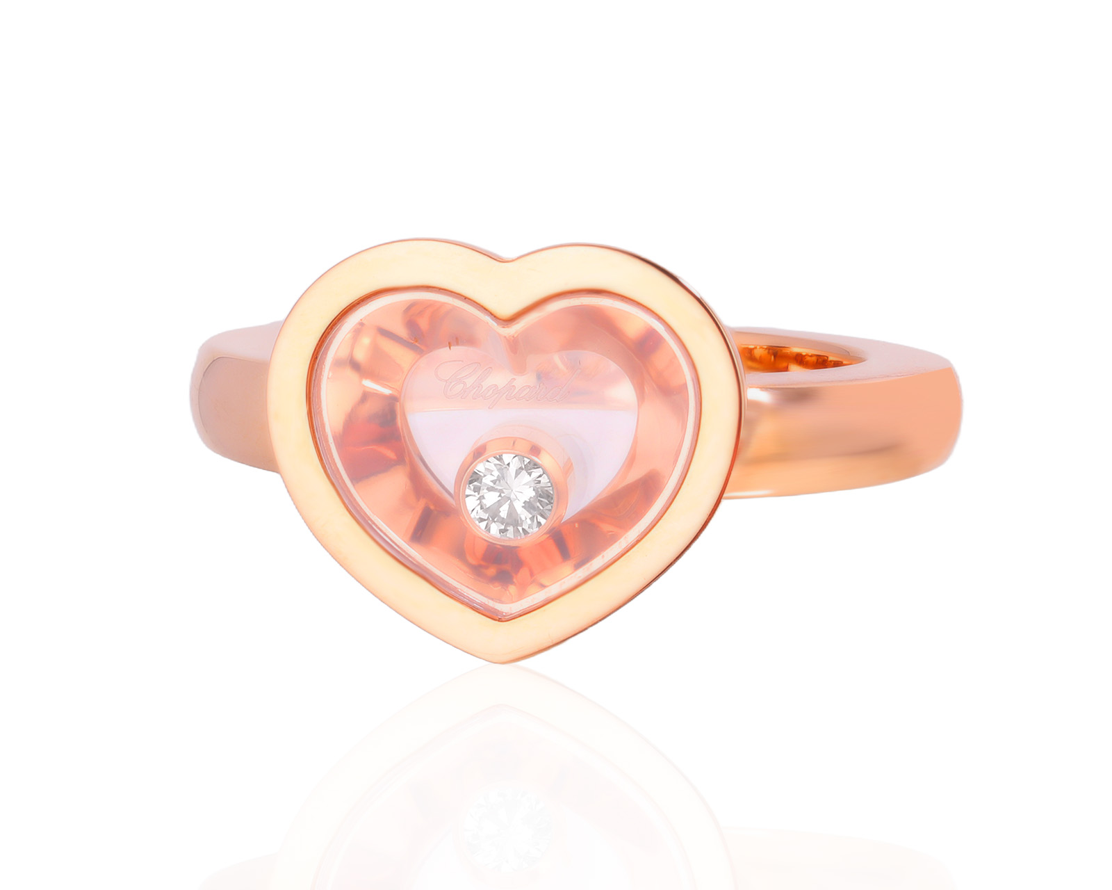 Оригинальное золотое кольцо Chopard Happy Diamonds