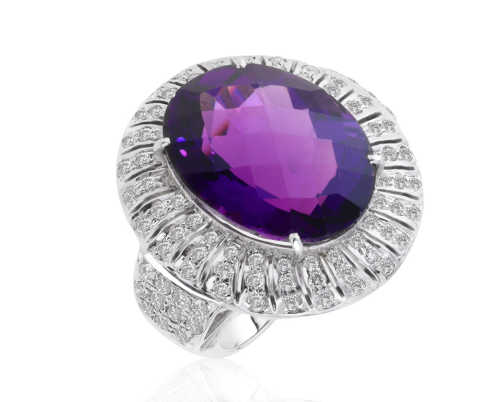 Изумительное золотое кольцо с аметистом 15.64ct 210821/1
