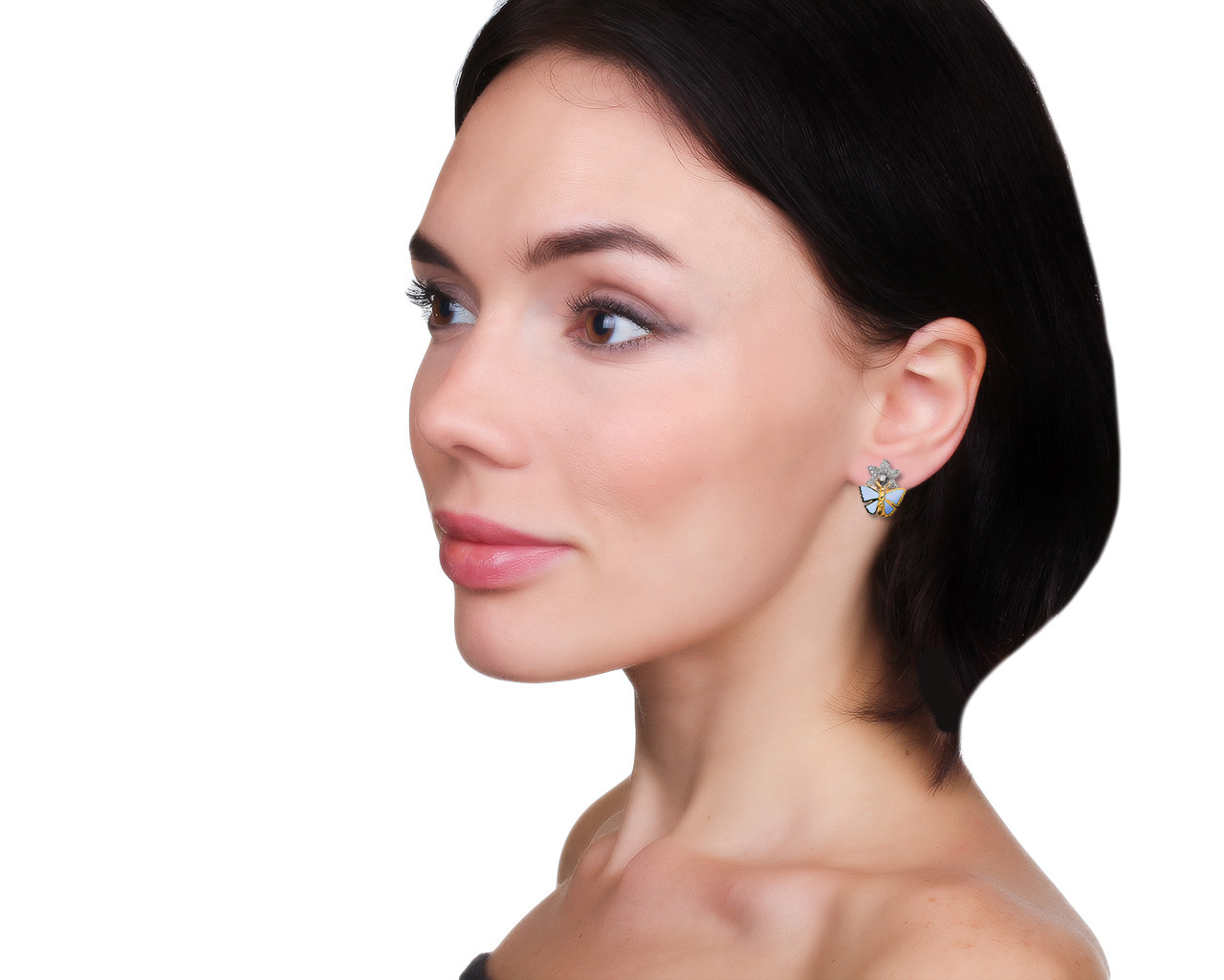 Оригинальные золотые серьги с бриллиантами 0.22ct Roberto Bravo