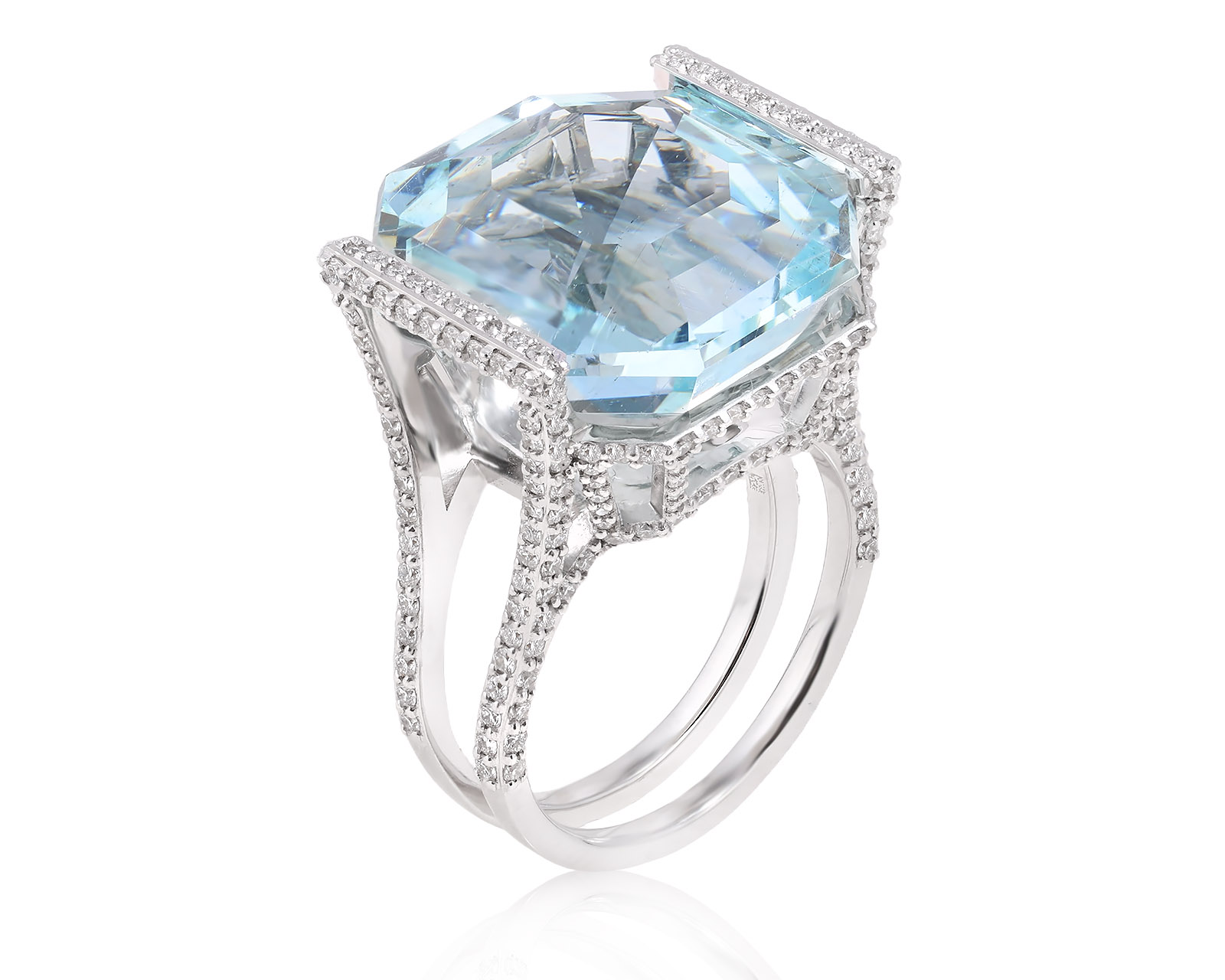 Оригинальное золотое кольцо с аквамарином 22.81ct Parure Atelier 101125/1