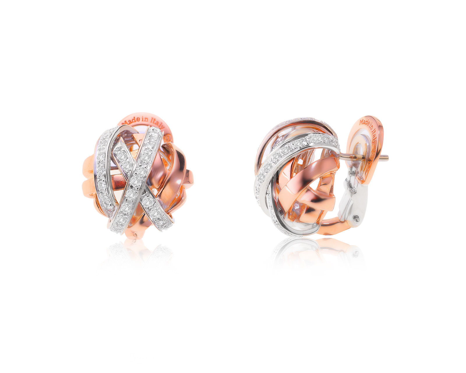 Оригинальные золотые серьги Damiani Chignon 140923/2