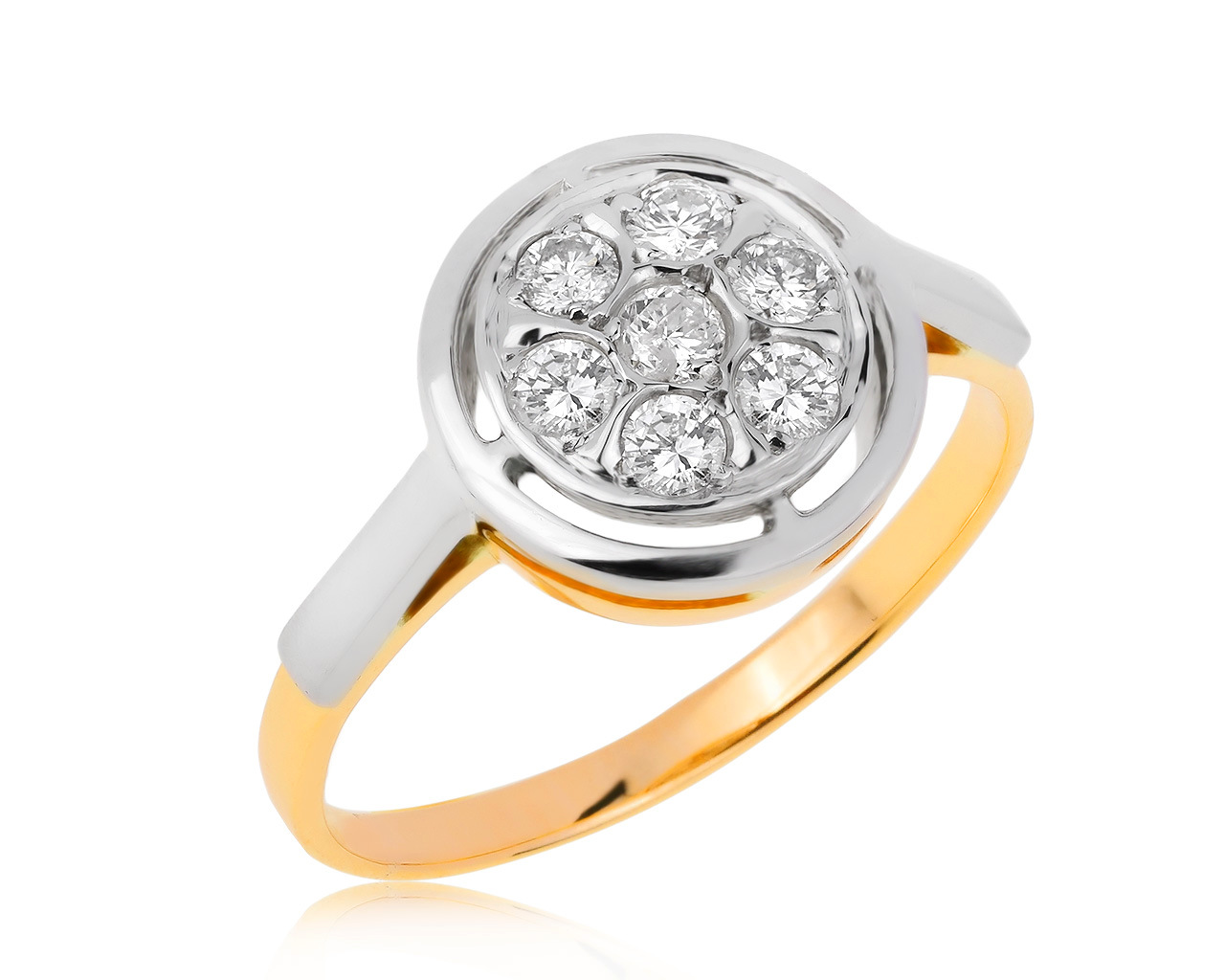 Винтажное золотое кольцо с бриллиантами 0.31ct СССР