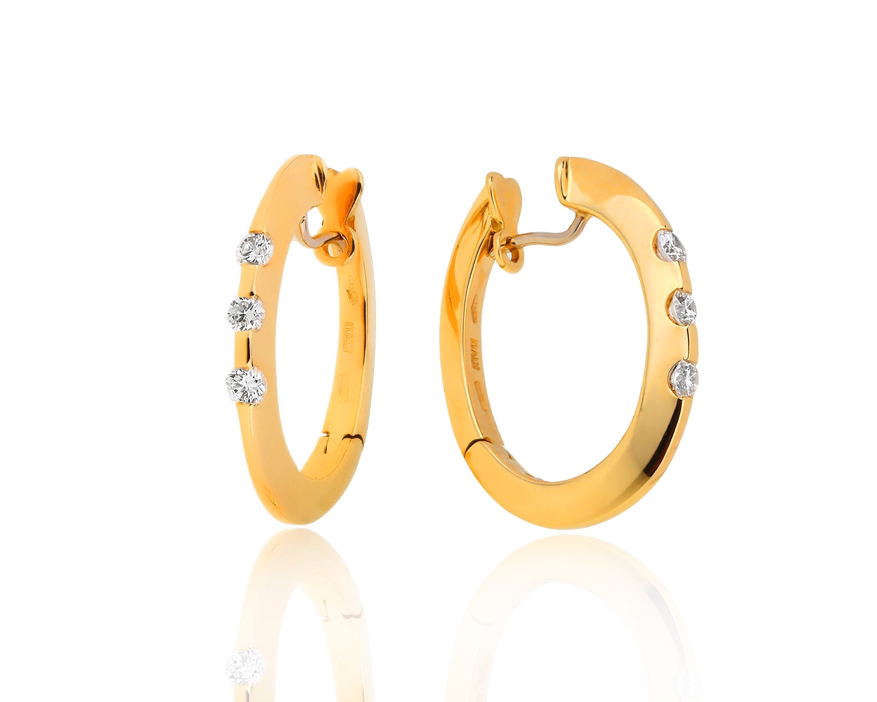 Золотые серьги с рубинами и бриллиантами 0.38ct Roberto Coin 201118/13