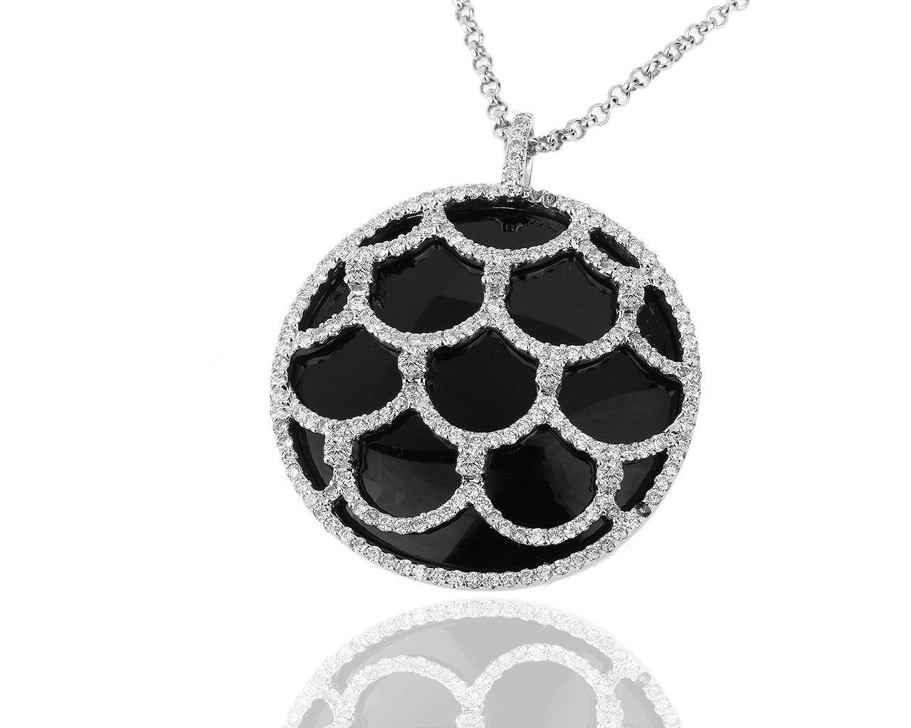 Золотая подвеска с ониксом и бриллиантами 1.40ct Saggi 130219/5