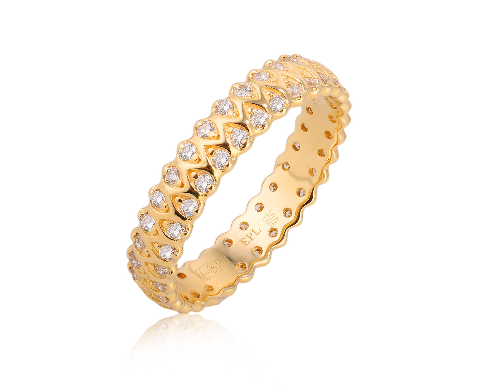 Оригинальное золотое кольцо ЭПЛ Якутские бриллианты 091225/1