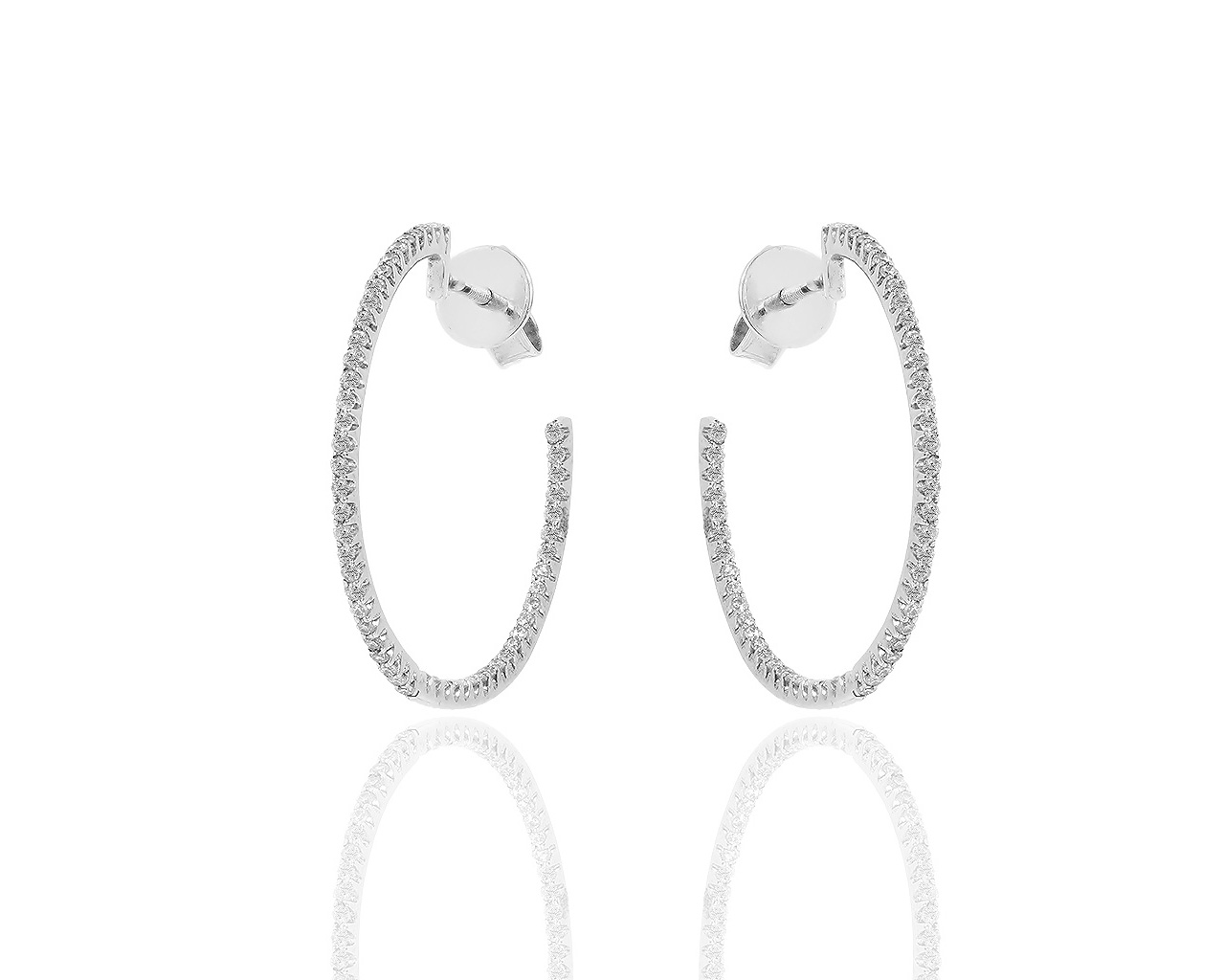 Золотые серьги-конго с бриллиантами 0.64ct 281117/1