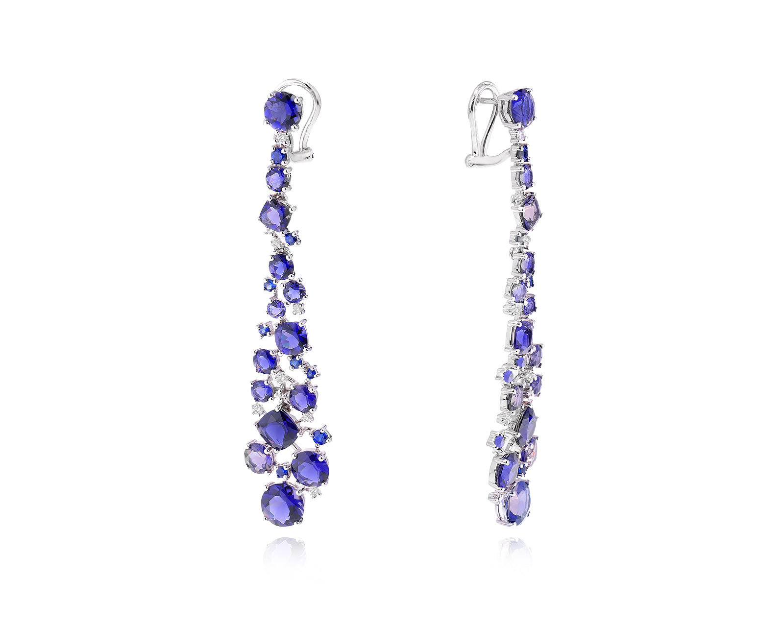 Золотые серьги с иолитами 11.20ct 270723/18