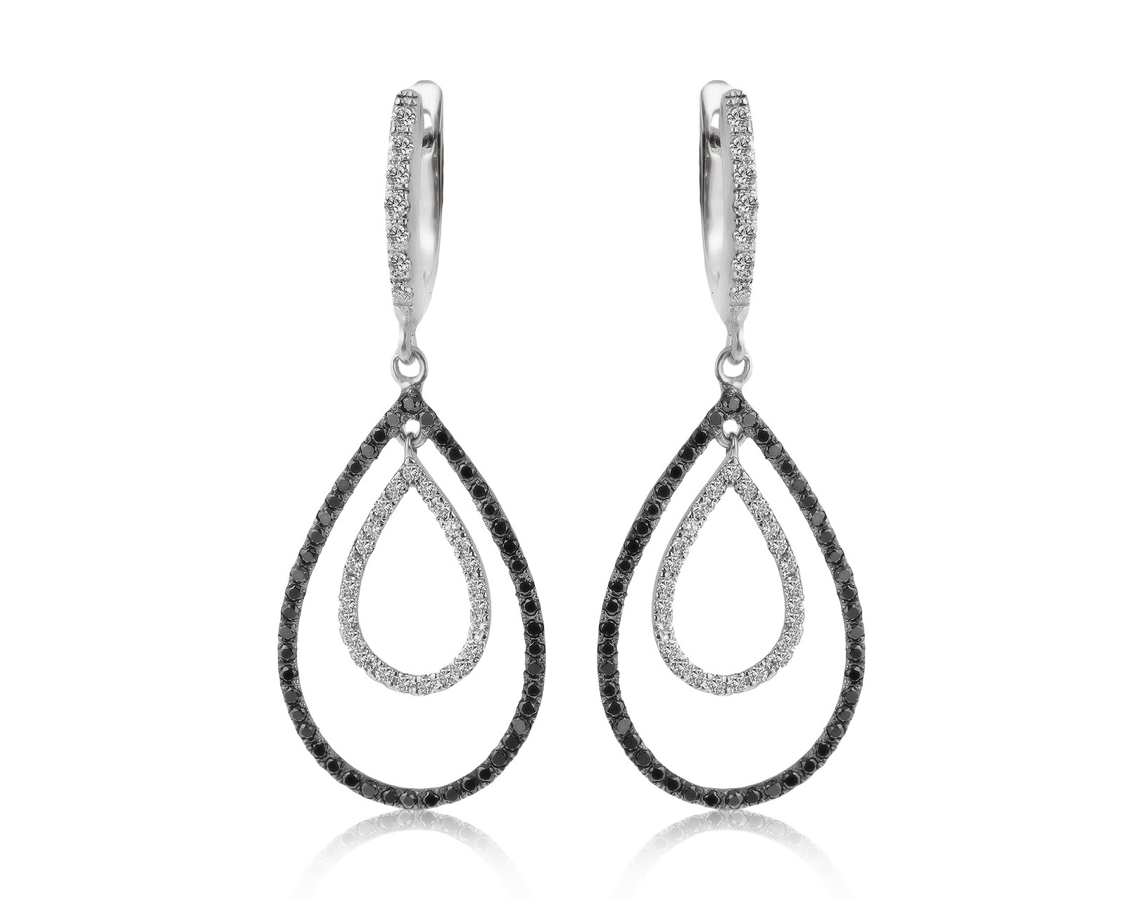 Элегантные золотые серьги с бриллиантами 1.33ct