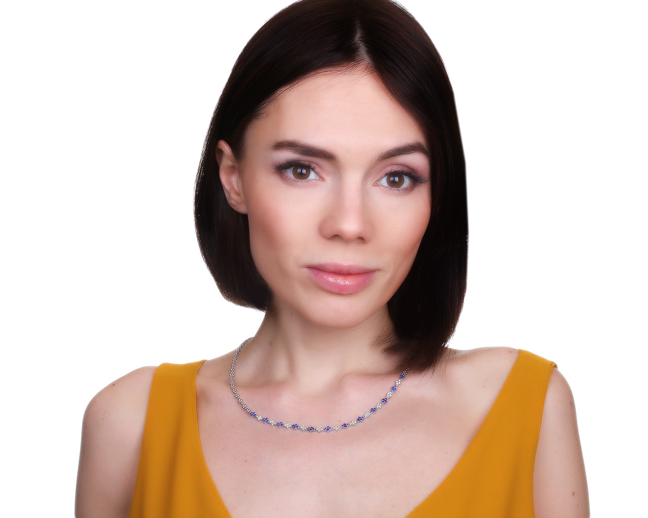 Притягательное золотое колье с сапфирами 1.44ct