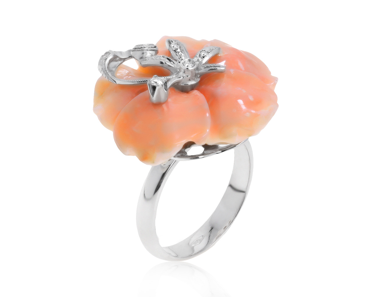 Итальянское золотое кольцо с бриллиантами 0.07ct 280521/35