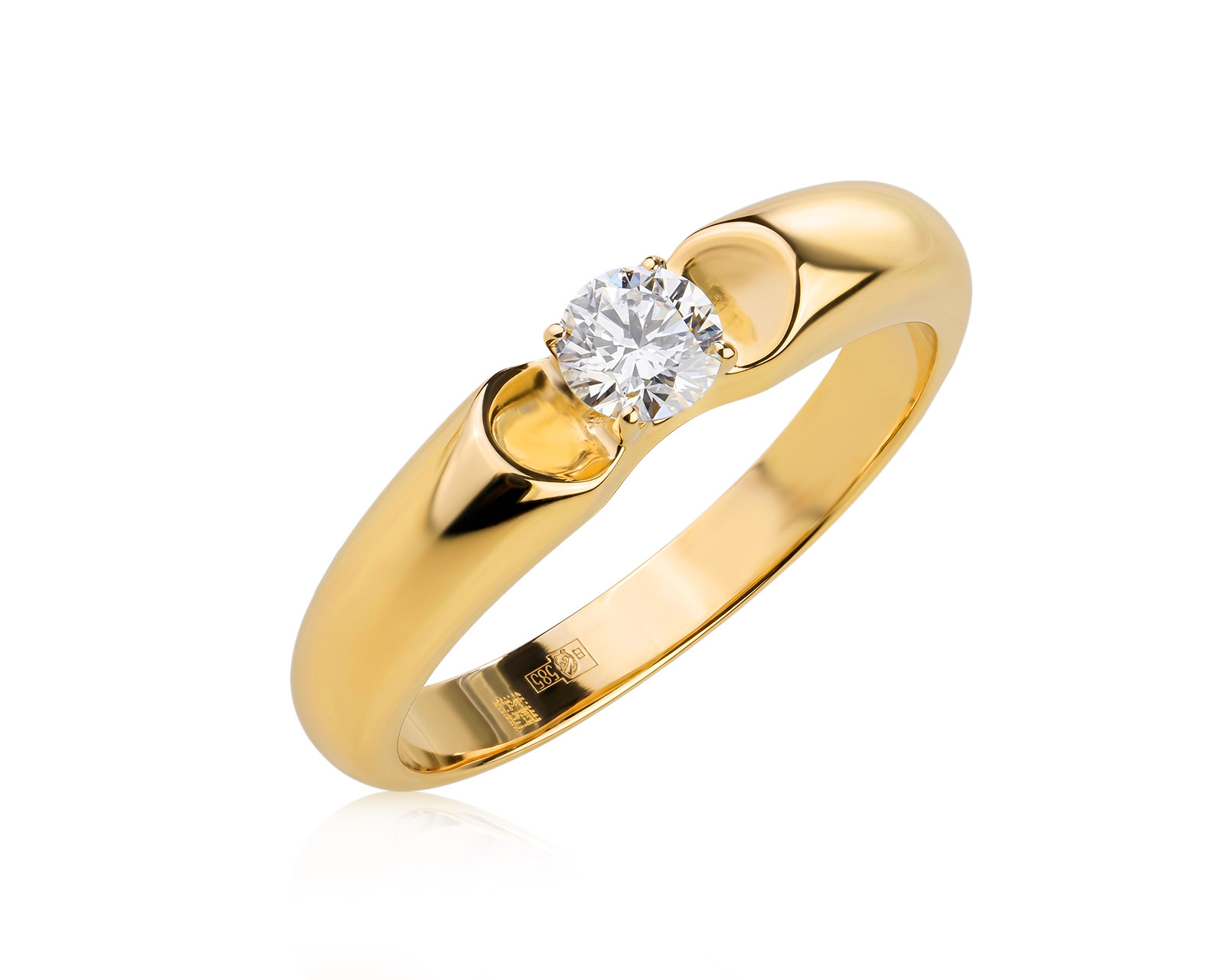 Золотое кольцо с бриллиантом 0.21ct 250426/1