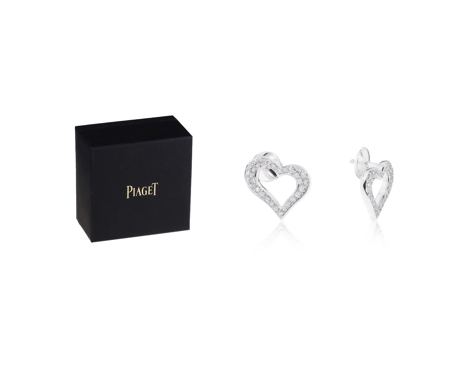 Оригинальные золотые серьги Piaget Heart