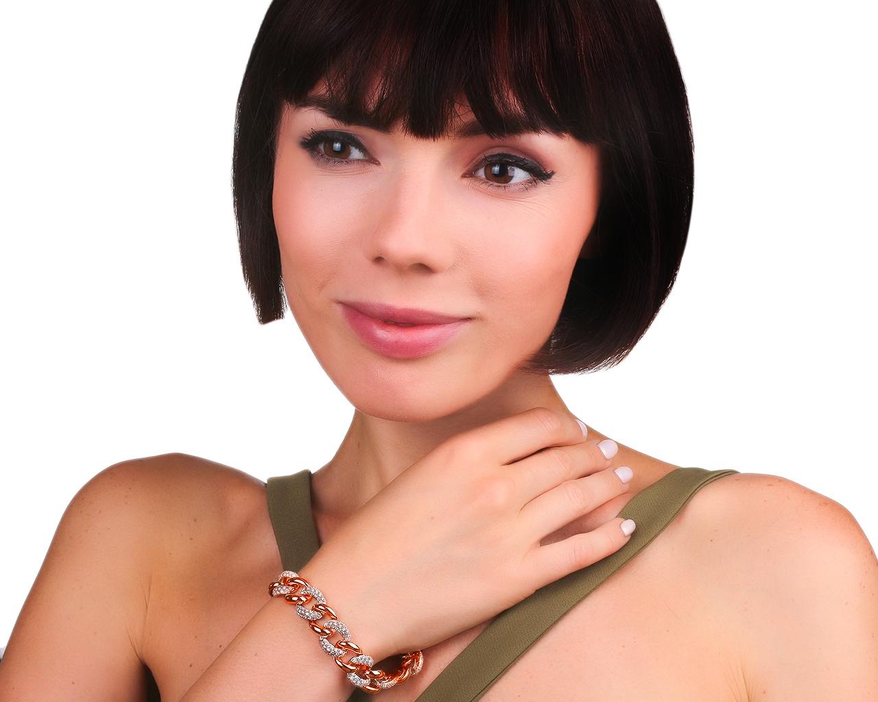 Золотой браслет с бриллиантами 3.75ct Carmen сертификат МГУ