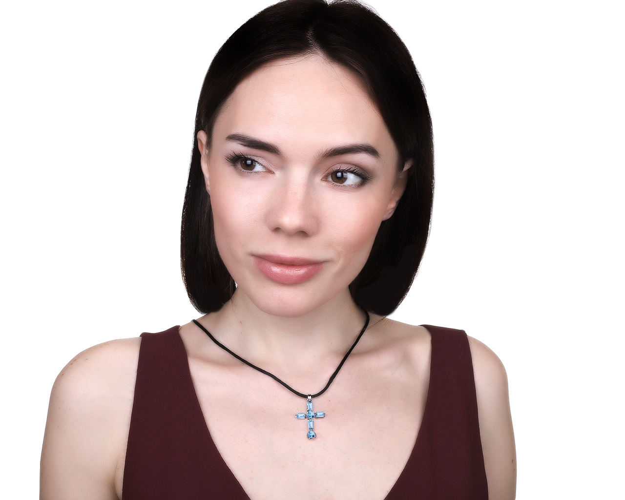 Престижный золотой кулон с аквамаринами 4.82ct