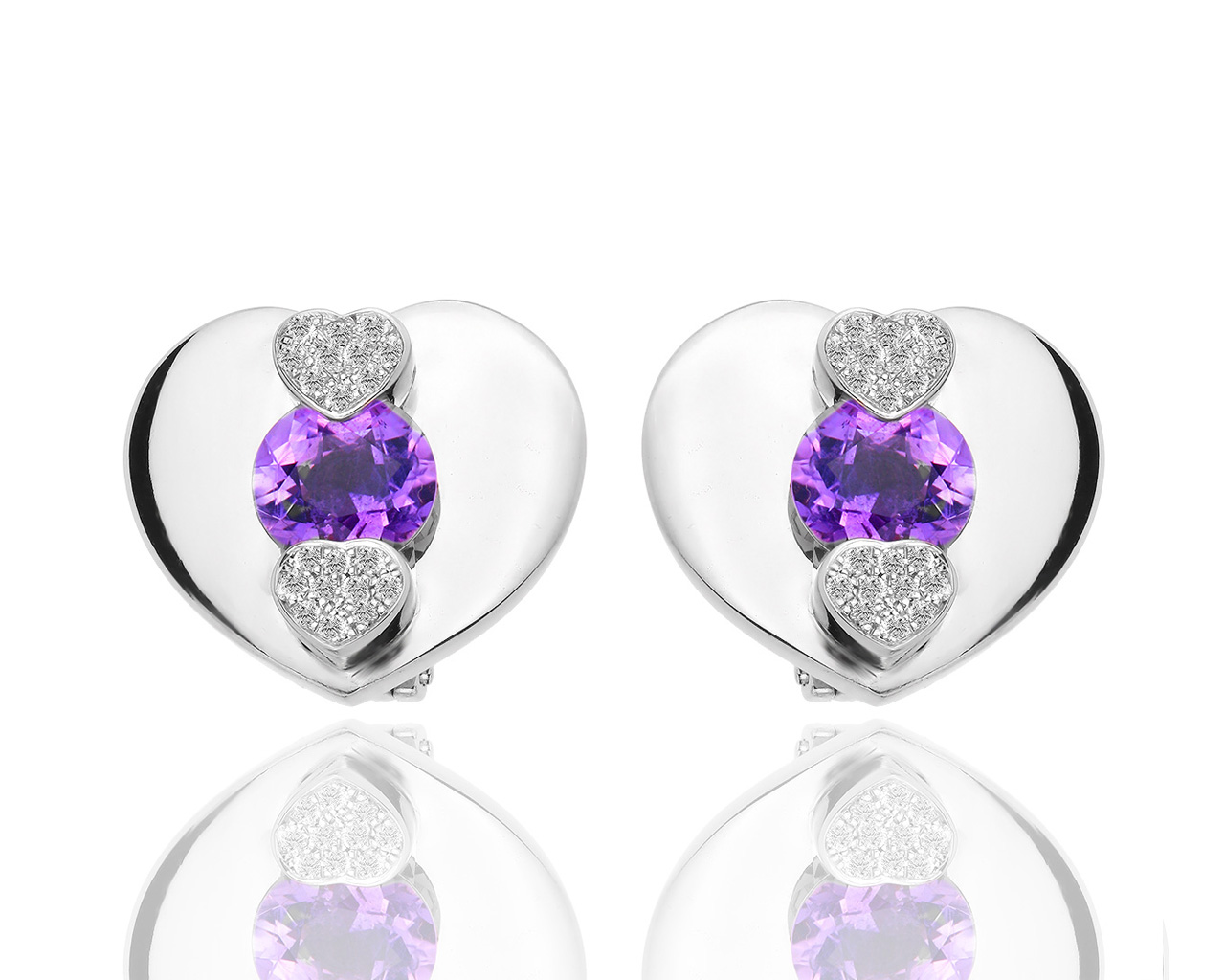 Золотые серьги с аметистами и бриллиантами 0.22ct Chopard 130219/3