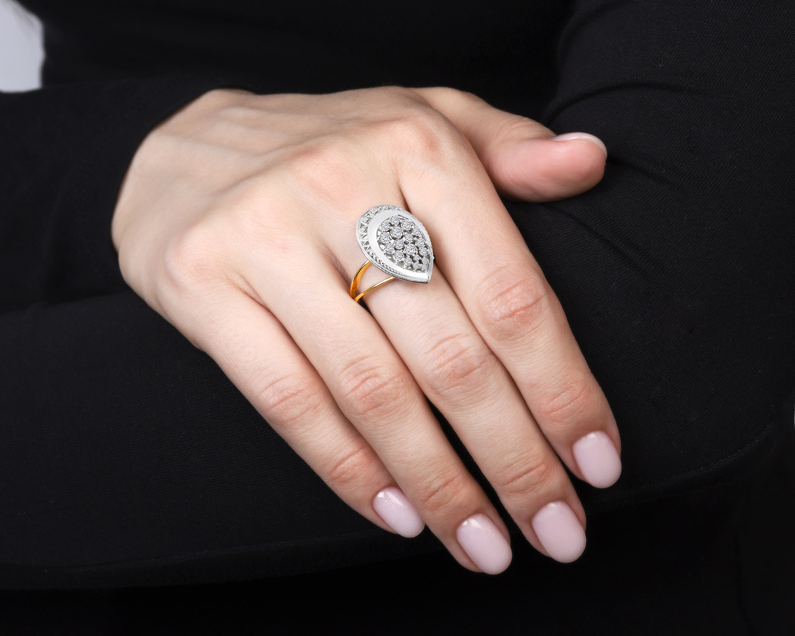Царское золотое кольцо с бриллиантами 0.65ct
