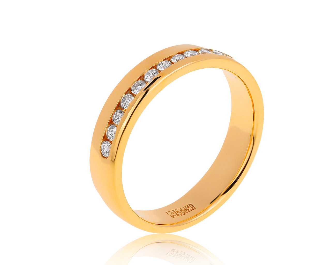 Элегантное золотое кольцо с бриллиантами 0.19ct 100920/2