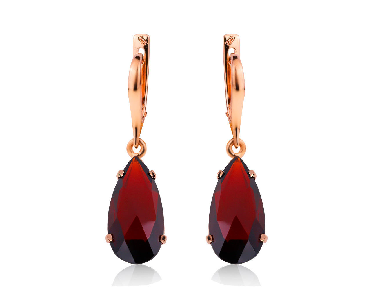Безупречные золотые серьги с гранатами 19.10ct 140920/6