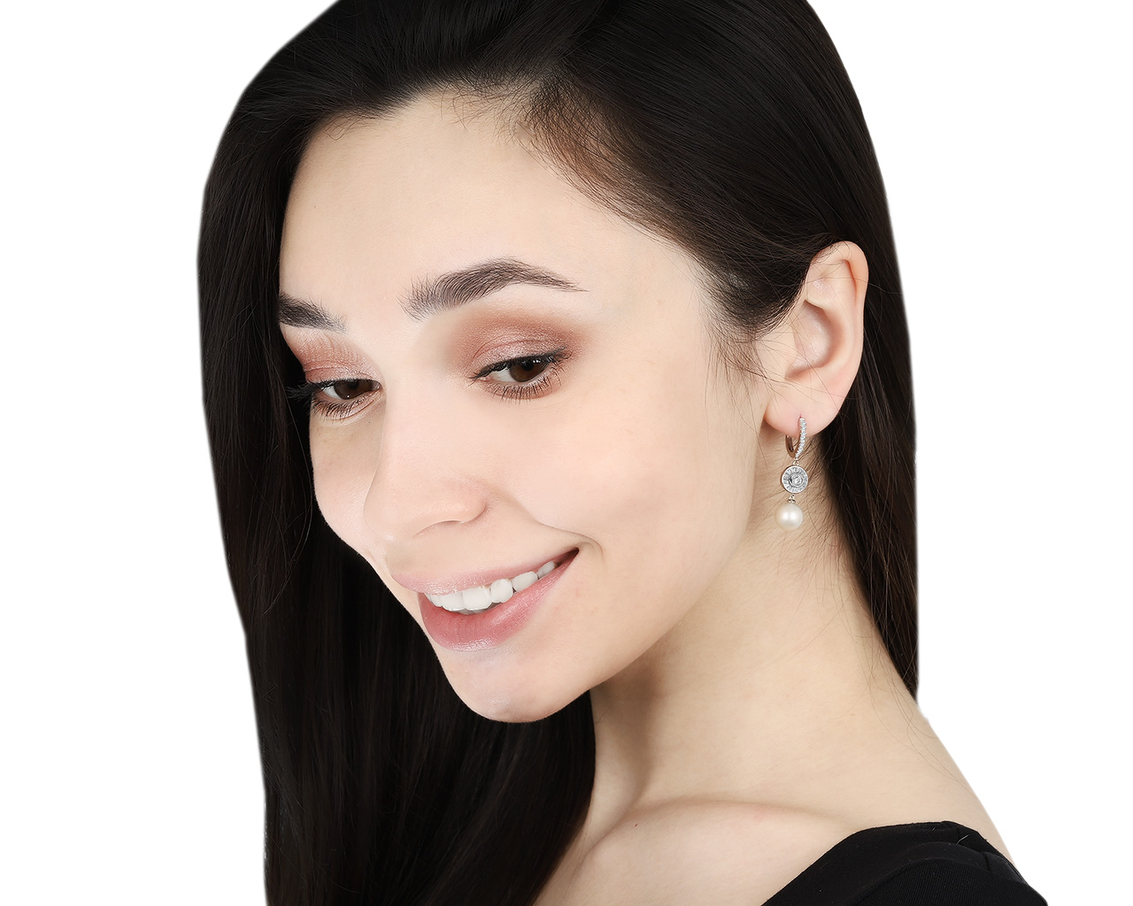 Завораживающие золотые серьги с жемчугом 8.80 мм