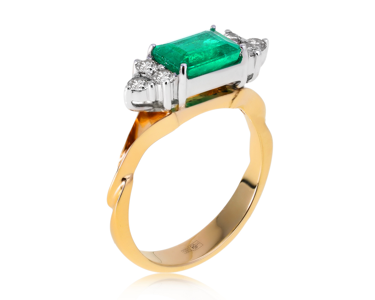 Превосходное золотое кольцо с изумрудом 1.52ct 031220/3