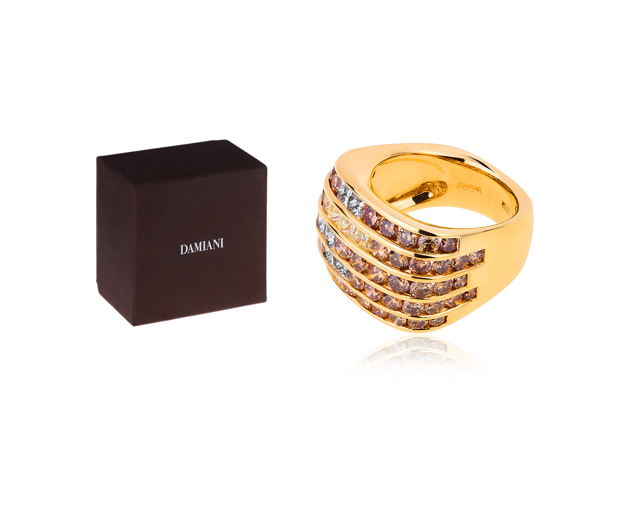 Оригинальное золотое кольцо с бриллиантами 4.20ct Damiani