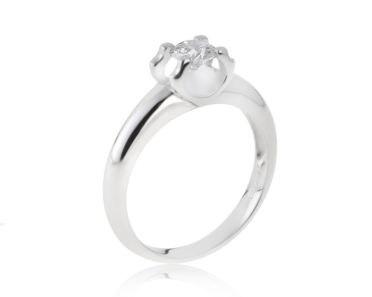 Достойное золотое кольцо с бриллиантом 0.35ct 280421/8