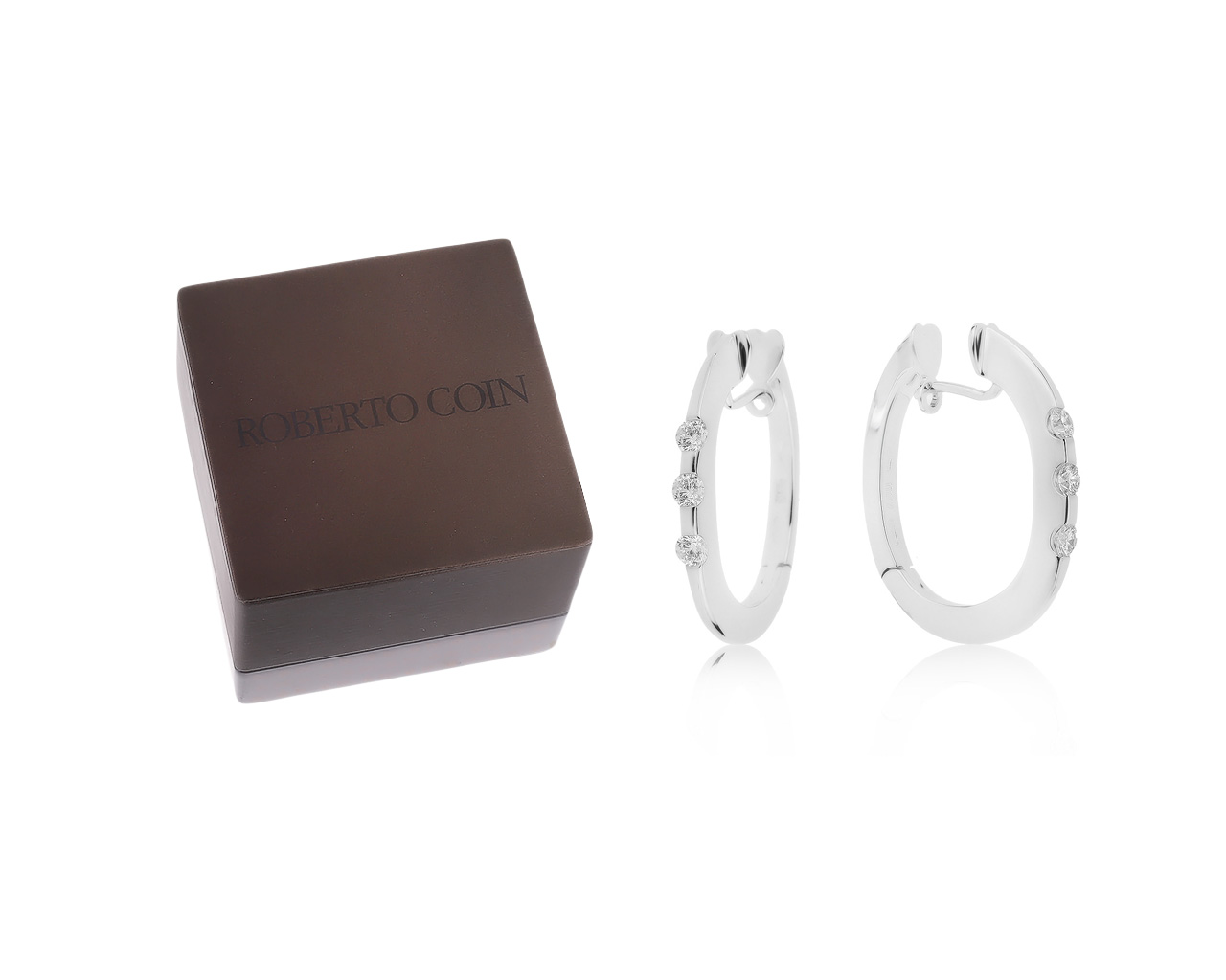 Оригинальные золотые серьги с бриллиантами 0.36ct Roberto Coin