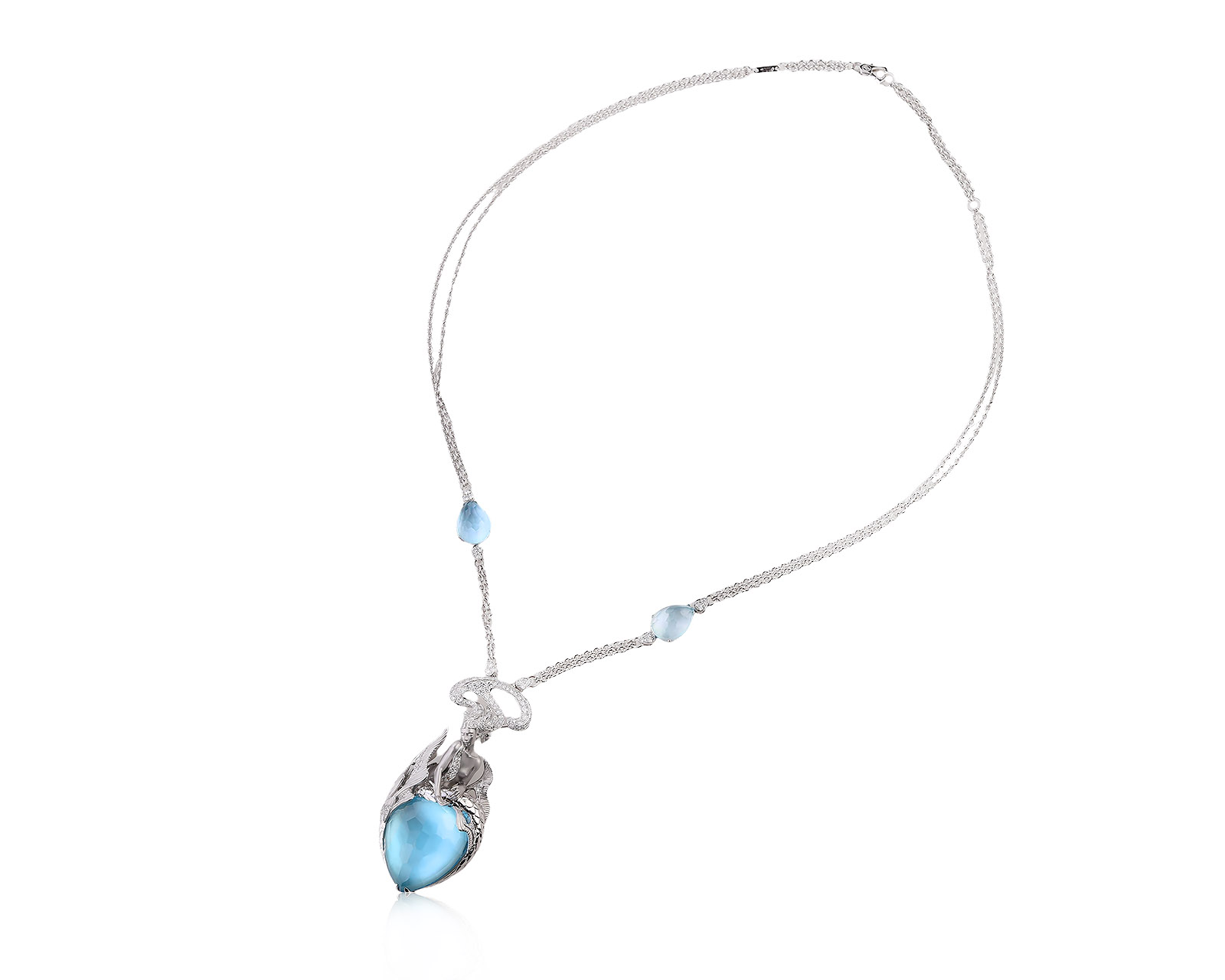 Оригинальное золотое колье с топазами 80.55ct Magerit Atlantis Sirena Ola