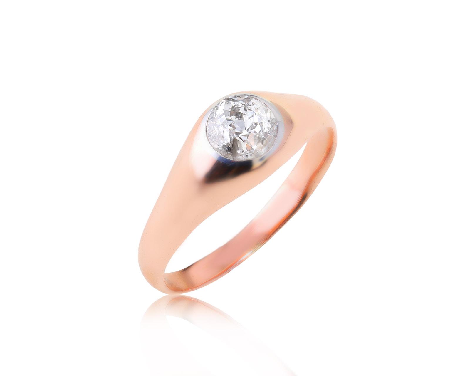 Золотое кольцо с бриллиантом 0.71ct