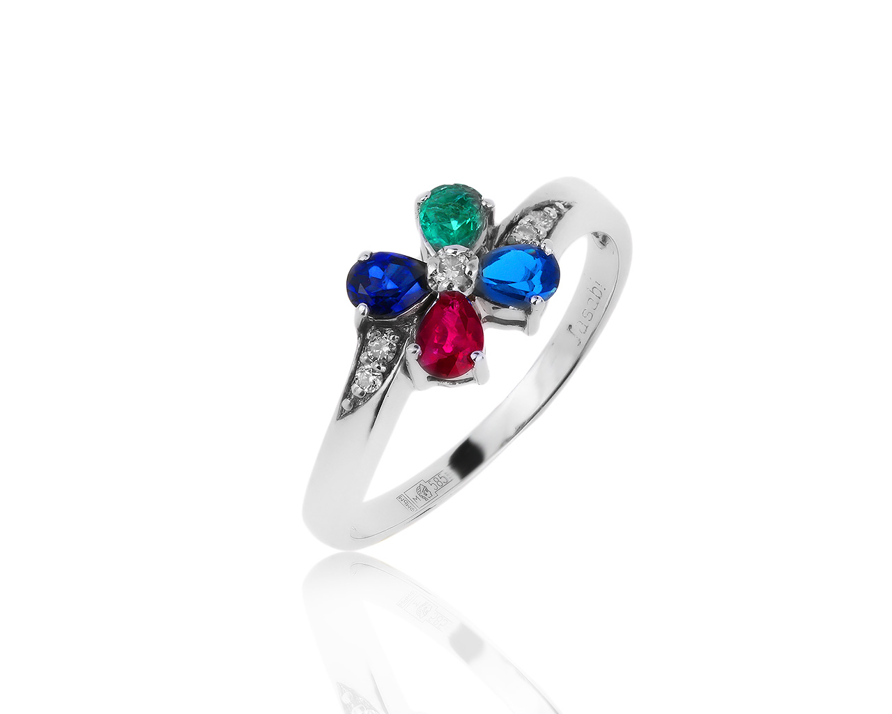 Оригинальное золотое кольцо с сапфиром 0.15ct Jasabi 051119/8
