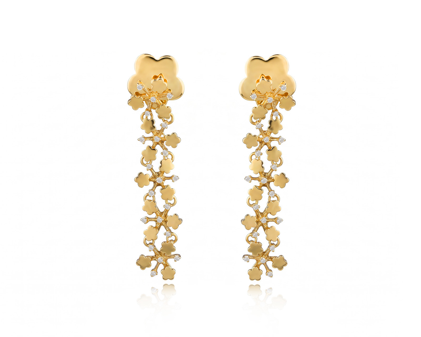 Оригинальные золотые серьги с бриллиантами 0.20ct Pasquale Bruni Prato Fiorito 050526/2
