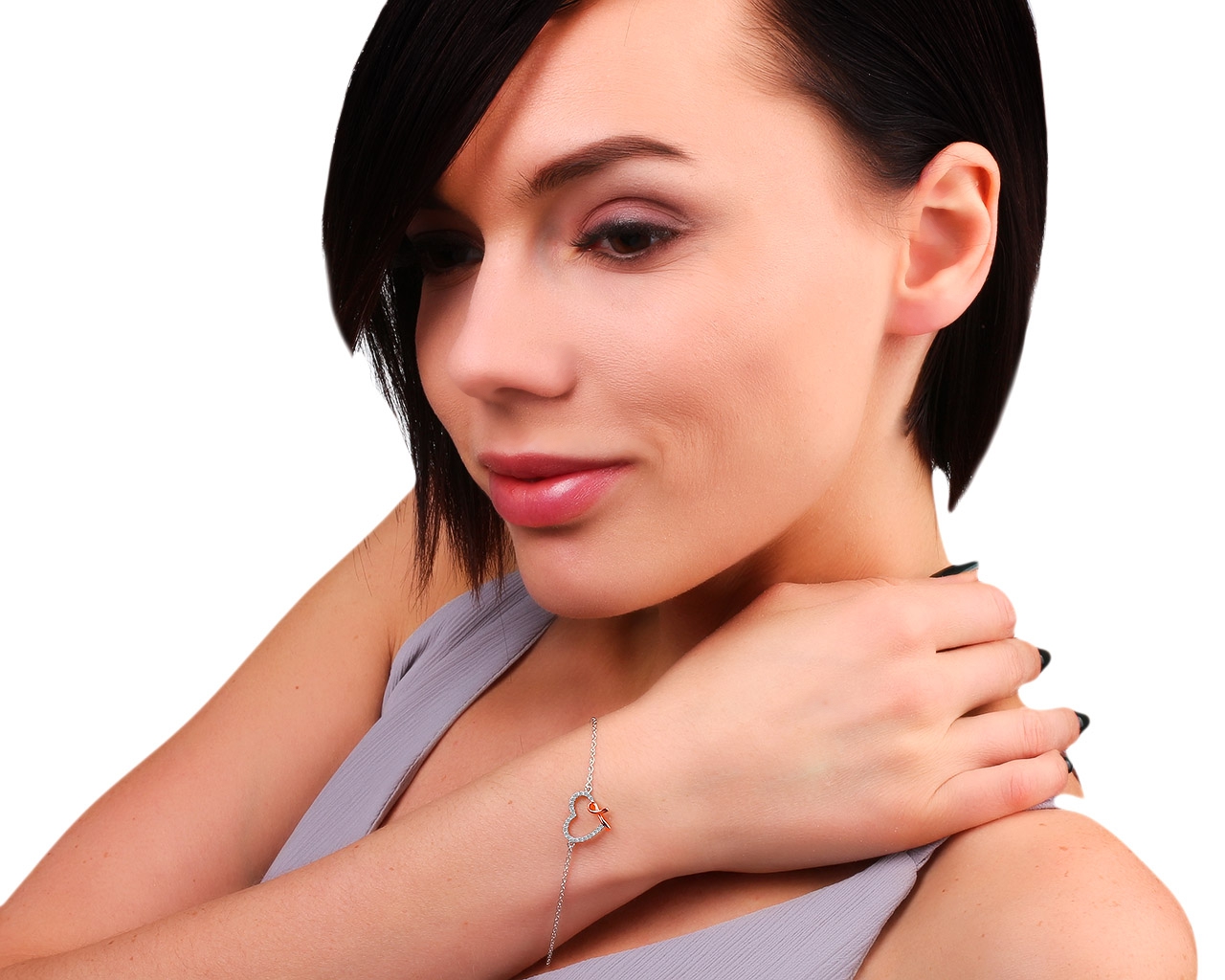 Золотой браслет с бриллиантами 0.12ct Jacob&Co Heart