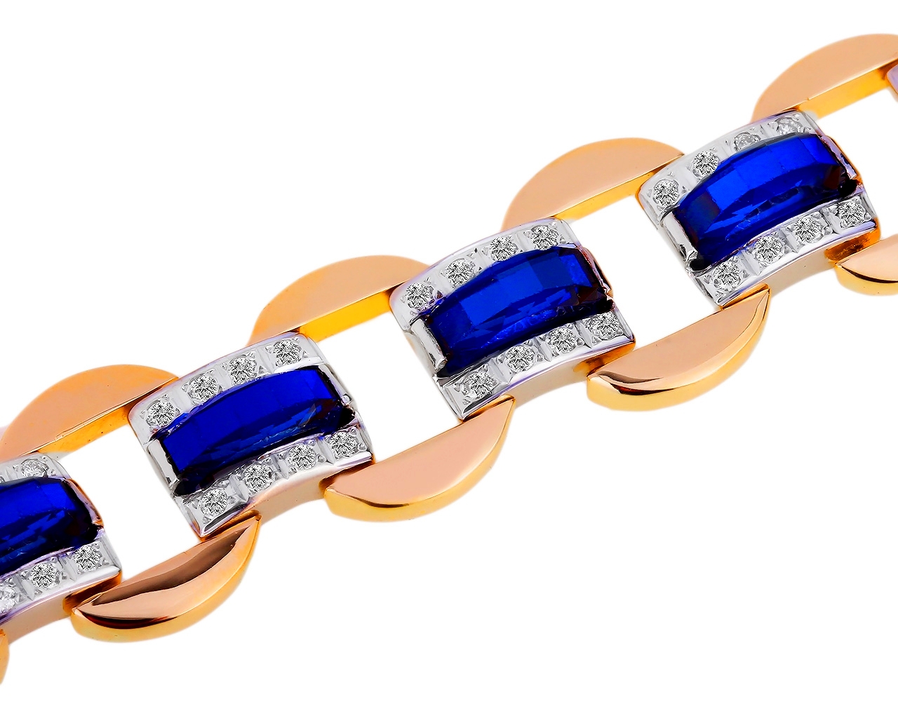 Золотой браслет с сапфирами и бриллиантами 1.44ct 261218/3