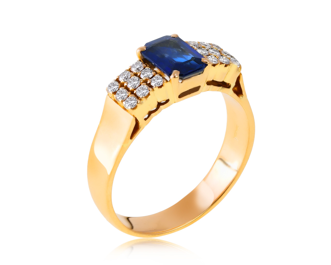 Прелестное золотое кольцо с сапфиром 0.92ct