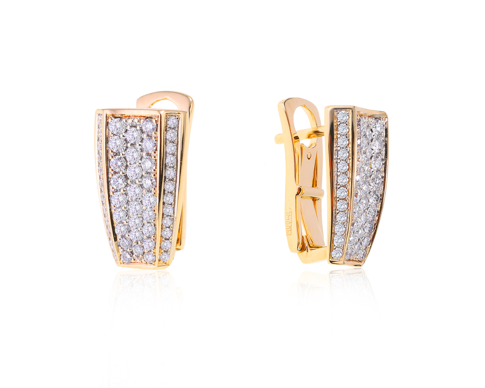 Стильные золотые серьги с бриллиантами 1.18ct 051022/9